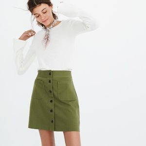 Madewell Station Mini Skirt in Olive Green